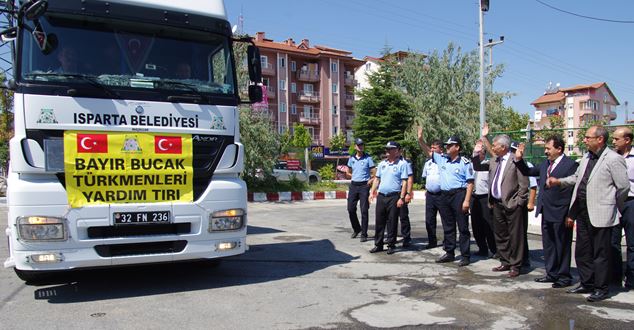 Suriye’nin Bayırbucak Bölgesi’nde yaşayan Türkmen kardeşlerimize Isparta Belediyesi’nin yardımları devam